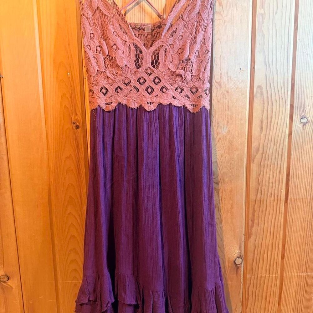 Free-people Women's Purple and Pink Dress